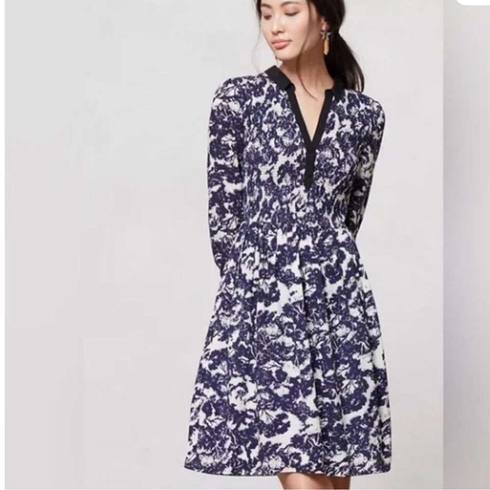 Anthropologie Edme & Esyllte Sketchbook Smocked Dress